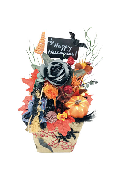 Eventissimi Medium Halloween floral arrangement with dried flowers and resin ...