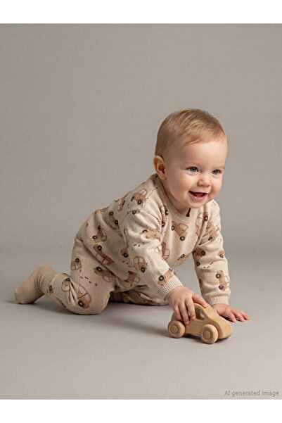 LC Waikiki RMZ GİYİM FARKIYA طقم بيجامة للأطفال الأولاد مطبوع عليه ياقة روبا