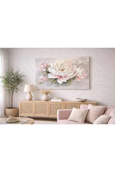 My canvas Pastel Çiçekli Kanvas Tablo Büyük Boy Salon Yatak Odası Duvar Tablosu