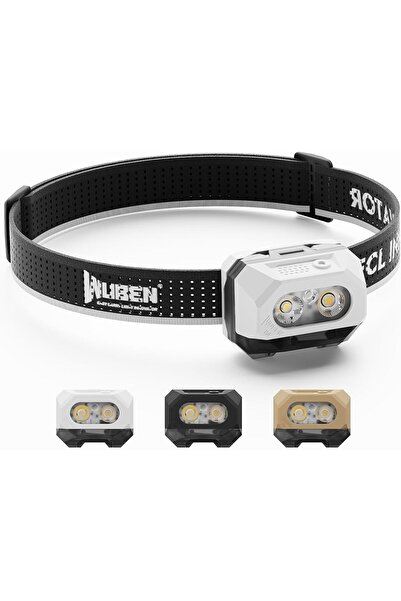 Wuben مصباح رأس H4 قابل لإعادة الشحن، مصباح رأس فائق السطوع بقوة 800 لومن، مص...