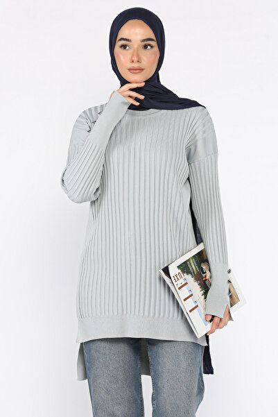azragül giyim Women's Crew Neck Hijab Knitwear Tunic