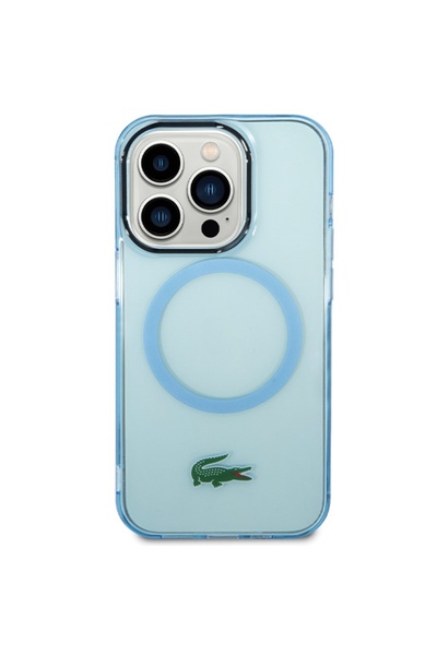 Lacoste Carcasă transparentă MagSafe pentru iPhone 15 Pro Max - Albastră