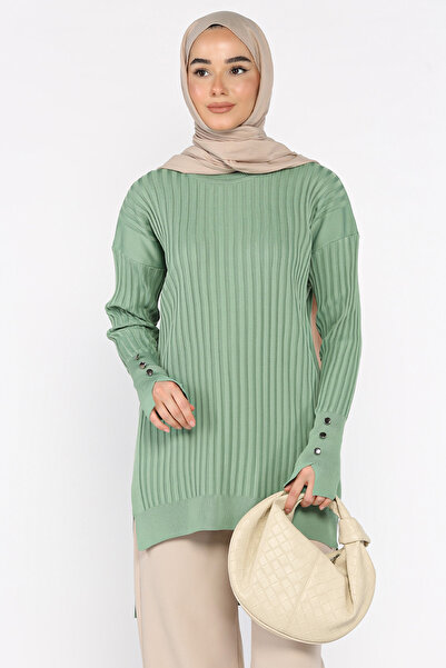 azragül giyim Women's Crew Neck Hijab Knitwear Tunic