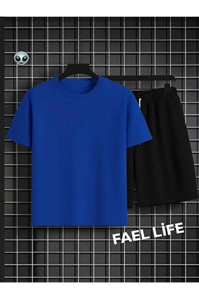 FAEL LİFE SET TRICOU FĂRĂ IMPRIMEU ȘI PANTALONI SCURTĂT PENTRU FETE/BAIEȚI, C...