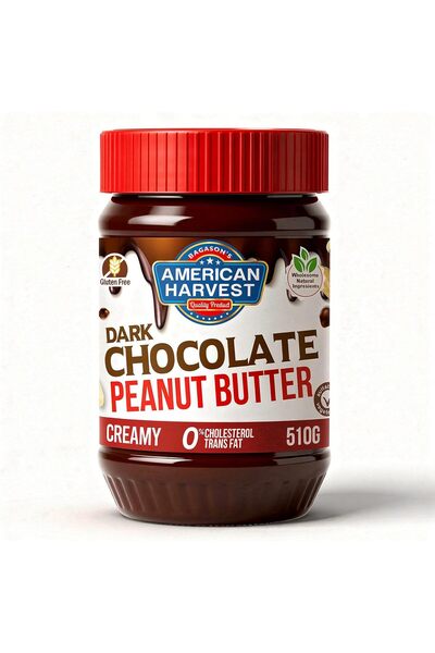 American Harvest زبدة الفول السوداني بالشوكولاتة الداكنة - كريمية 510 غرام
