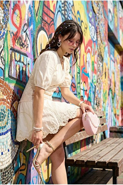 FASHION COCKTAIL Baroque Stomacher Waist Lace Corseted Guipure Balloon Sleeve...