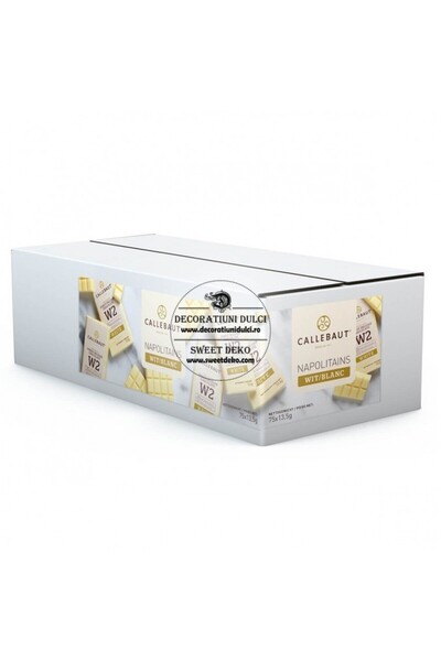 Decoratiuni Dulci Mini tableta ciocolata alba, Barry Callebaut napolitans 13.5g