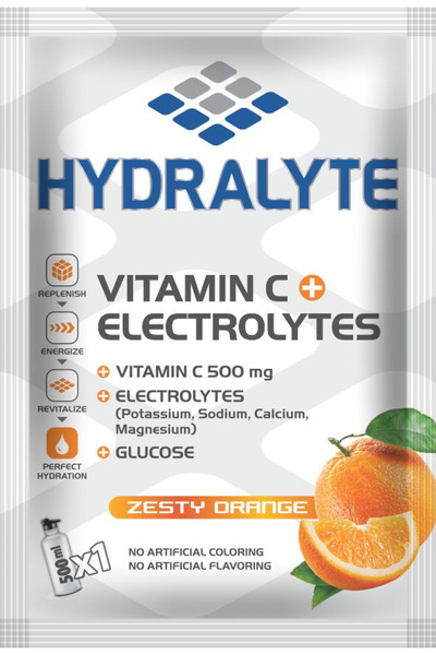 HYDRALYTE Vitamin C + Electrolyte Hydration Sports Drink Powder Mix | 1 Sache...