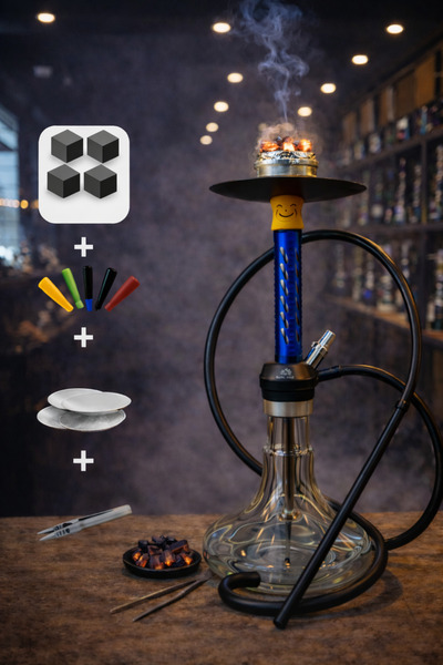 Dark Wolf Nargile Seti Tam Takım – Cam Şişe – Lüle Maşa Dahil