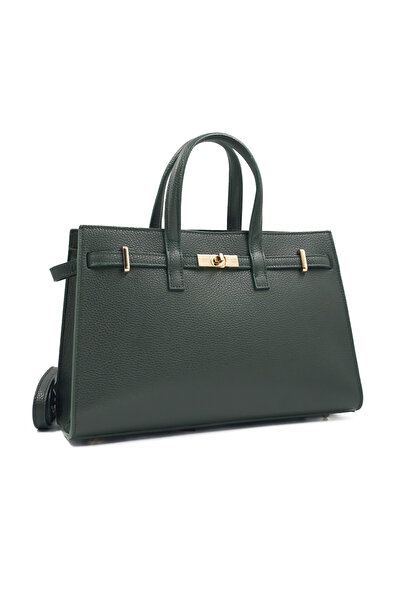 Posete Fagaras Celina Leather Purse - Green, Genuine Leather Office Bag, Hand...