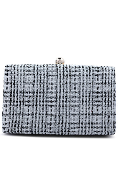 london Rag Women White Black Creative Weave Clutch Bag