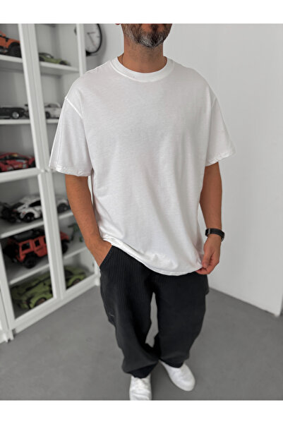 BYBASICMAN Біла футболка з розрізом Basic Oversize T-Shirt C-007