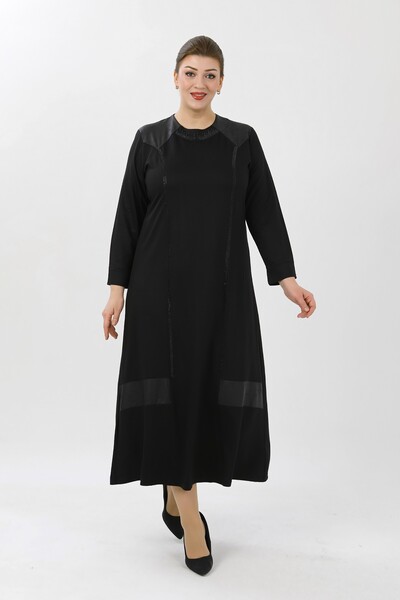 By Alba Collection Women's Black Lycra Plus Size Dress