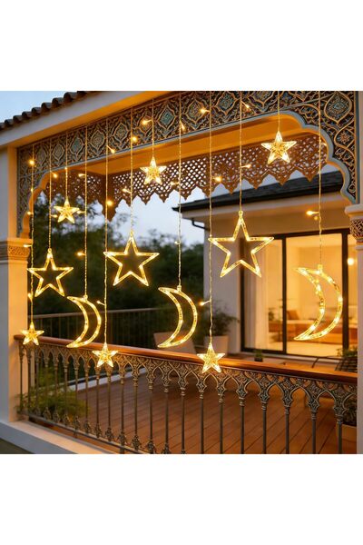 Yoawllty Ramadan Decorations for Home, 138 LED Colorful Ramadan Lights, Moon ...