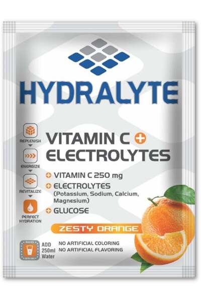 HYDRALYTE مسحوق مشروب رياضي مرطب بفيتامين سي والإلكتروليتات | كيس واحد يكفي ل...