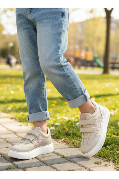 HAPPY WALK أحذية رياضية للفتيات من الجلد الطبيعي لتقويم العظام