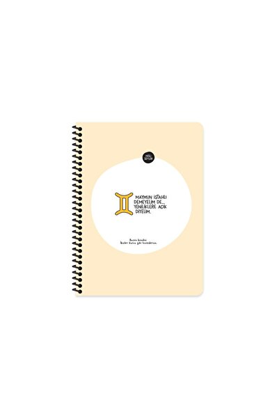 Hisli Şeyler Burçlar Serisi 16,5x22,5 Çizgili Spiralli Stickerli Defter - May...