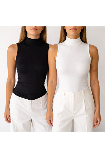 FOORS Advantageous Pack of 2 Women's High Neck, Zero Sleeve Lycra Cotton Body...