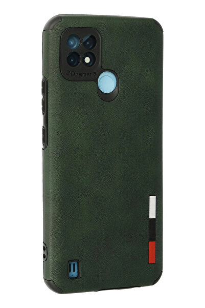 OZBAY TICARET Ozb Realme C21 Case Loop Leather Silicone - Green 968654132