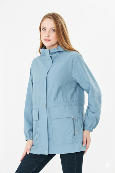 PIQUE Women's raincoat adjustable waist hooded raincoat