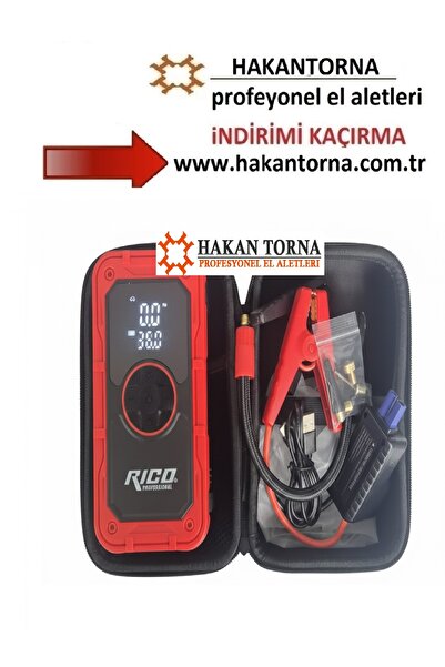 HakanTorna Rico Professional 4'ü 1 Arada Akü Takviye Cihazı 150 PSI Lastik Şi...