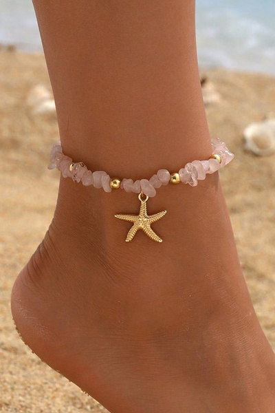 M Miel Women's Natural Stone Anklet