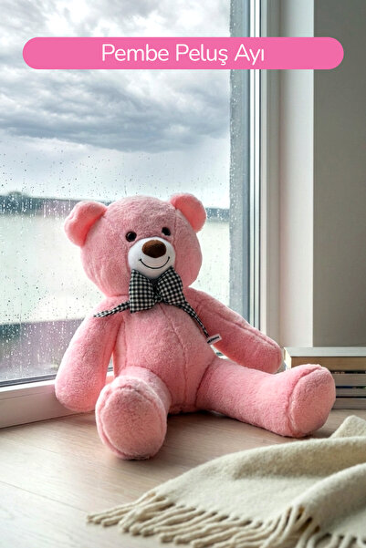 ROZİTOYS 80 Cm Büyük Boy Yumuşak Papyonlu Oyuncak Ayıcık