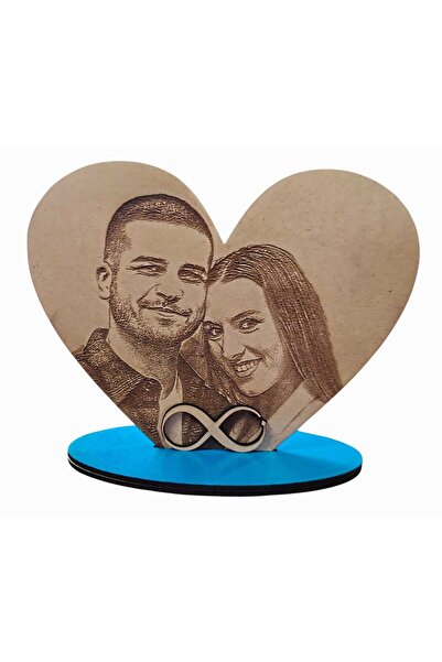 magazinu de gravura Personalized gift with photo and text Wooden heart patter...