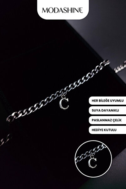ModaShineShop Letter C Stainless Steel Bracelet – Adjustable Letter Bracelet ...
