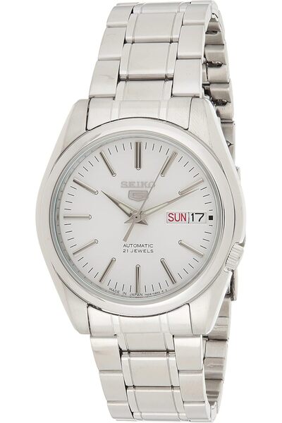 Seiko 5 Men's White Dial Stainless Steel Automatic Watch SNKL41J1
