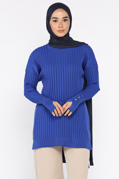 azragül giyim Women's Crew Neck Hijab Knitwear Tunic