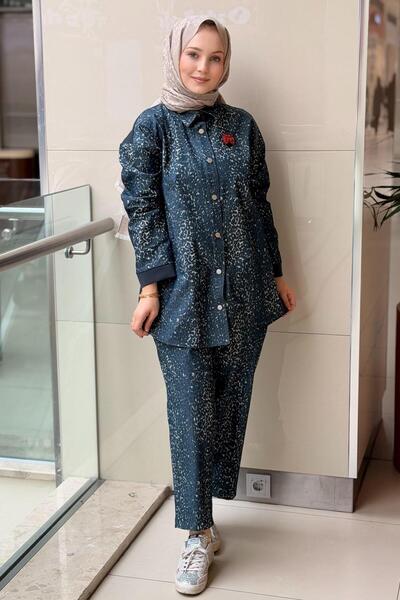 Ghisa Leopard Patterned Cap and Pants Set