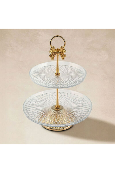 Karaca Home Lümina Dekoratif İki Katlı Servislik 16x22 cm