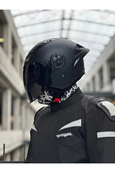 LS2 AIRFLOW 2 MAT SİYAH KASK - SİYAH VİZÖR + SPOİLER