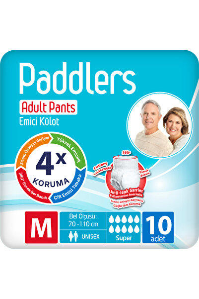 Paddlers Yetişkin Hasta Emici Külot Bez Medium 10 Adet