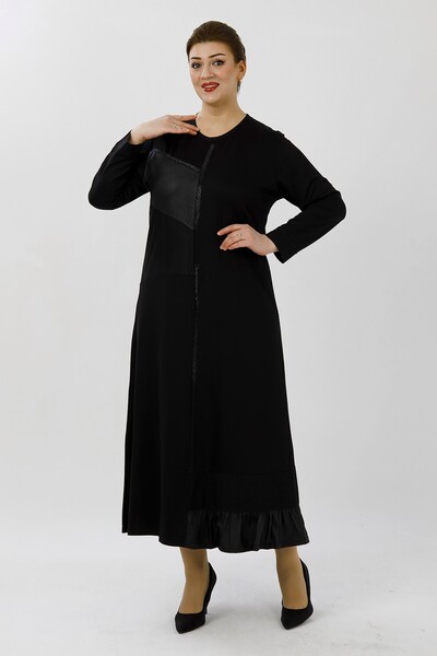 By Alba Collection Women's Black Lycra Plus Size Dress