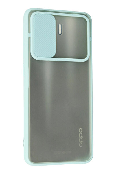 Shauan حافظة شون لهاتف أوبو رينو 5 لايت، غطاء سيليكون منزلق للكاميرا بلون أزر...