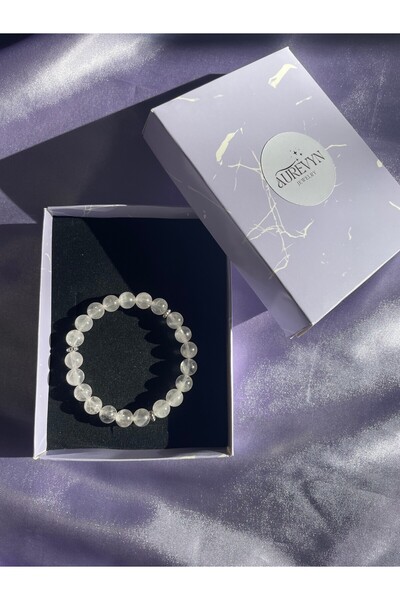 Aurevyn Design Kristal Pembe Kuvars Taşı Bileklik