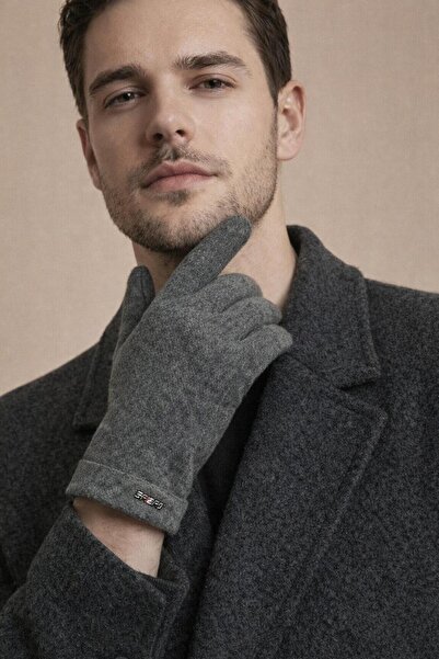 Şirin Giyim Aksesuar Kaşe Stylish Gloves Gray - Luxury Winter Gloves with Pho...