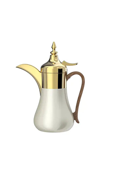 Generic Stainless Steel Coffee and Tea Thermos Gold + Beige