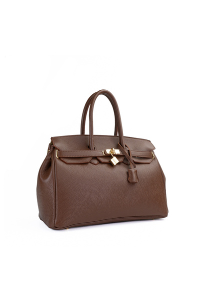 Posete Fagaras Edith Leather Purse - Brown, Genuine Leather Office Bag, Handb...