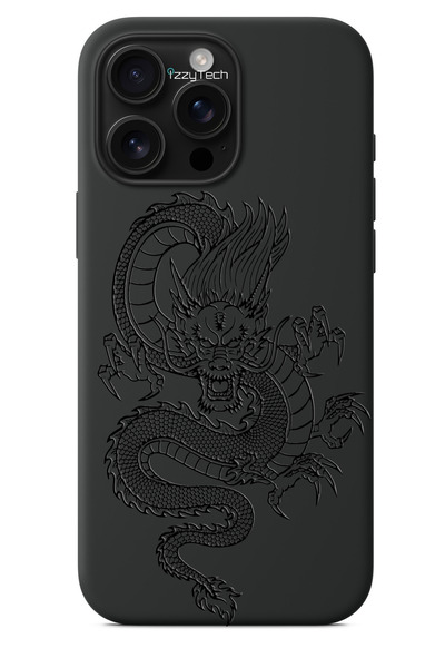 izzytech iPhone 11 Pro Max Compatible Black Phone Case – Dragon Pattern with ...