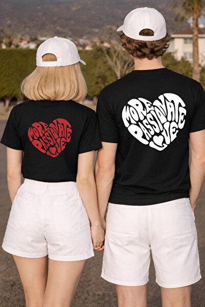 LORVEX Combinație de tricouri pentru cupluri Ziua Îndrăgostiților (Valentine'...