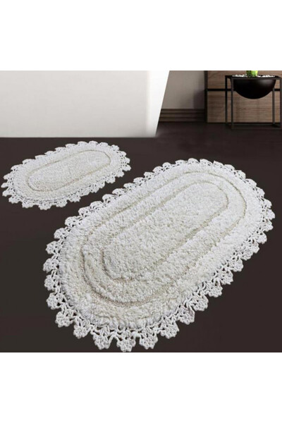 Talis Set of 2 Regnum Ecru Bath Mats (100% Cotton)