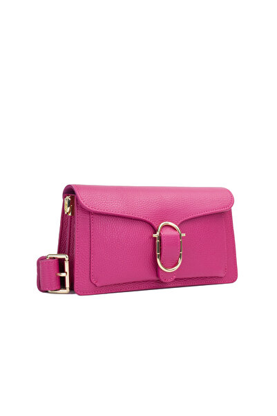 Posete Fagaras Anabelle Leather Purse - Fuchsia, Casual Bag Made of Genuine L...