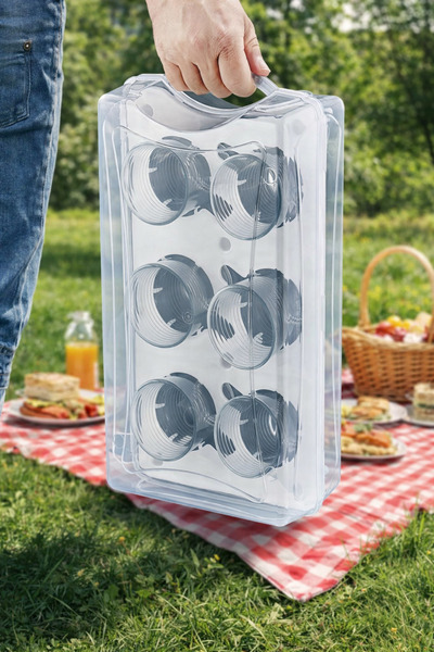 shop Su Bardağı Taşıma Kabı Piknik Kamp Bardak Saklama Kutusu - Taşıma Organi...