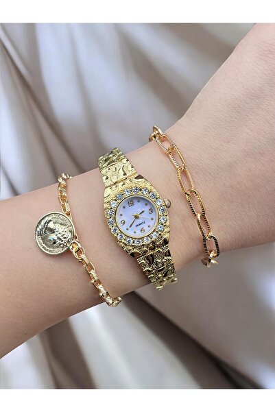 CLUPPOLOON طقم ساعة يد نسائية من يوبينج تاشلي لا يتغير لونها