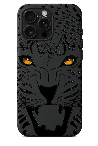 izzytech iPhone 11 Pro Max Compatible Black Phone Case – Leopard Face Pattern...