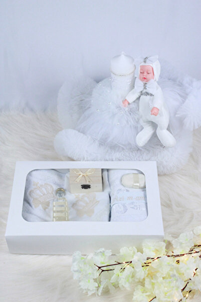 GoVo Kids Set complet trusou botez cu lumanare, Regal cu coroana – Trusou ele...