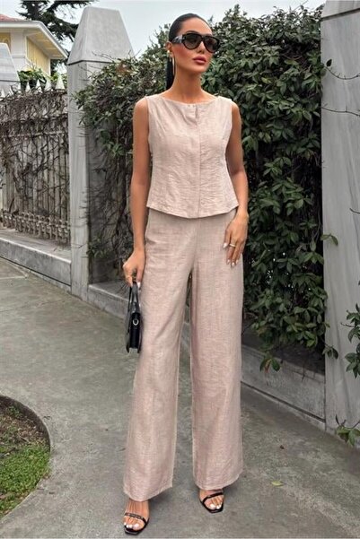 Vyora Zero Sleeve Blouse Tie Dye Patterned Pants Double Team 10181-08